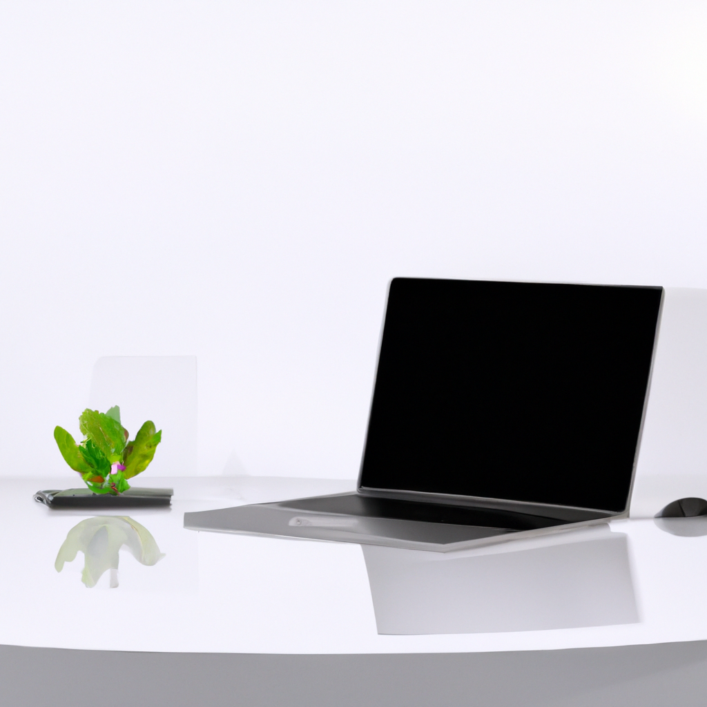 Minimalist workspace with laptop running DaVinci Resolve, clean desk and soft lighting